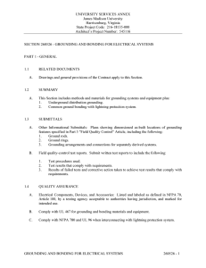 260526 grounding and bonding for electrical systems