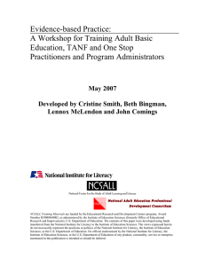 Evidence-based Practice: A Workshop for Training Adult