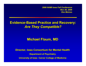 Evidence-Based Practice and Recovery - M-ROCC