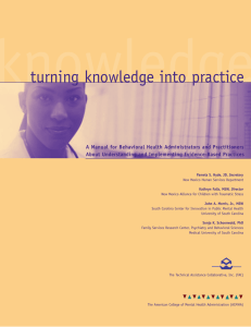 Turning Knowledge Into Practice: A Manual for Behavioral Health