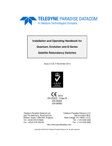 Quantum Switch Handbook - Teledyne Paradise Datacom