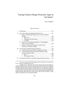 Tearing Fashion Design Protection Apart at the Seams