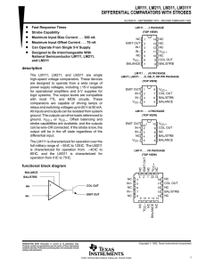 LM111, LM211, LM311, LM311Y DIFFERENTIAL COMPARATORS