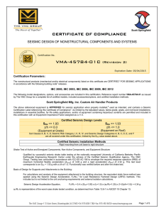 Certificate of Compliance VMA-45784-01C