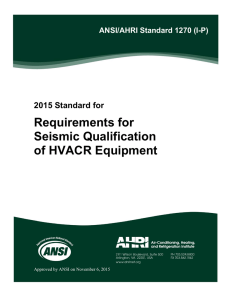Requirements for Seismic Qualification of HVACR Equipment