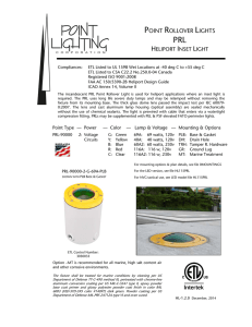 PRL-90000 Point Rollover Light 8-inch diameter with PLB mounting
