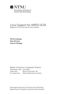 Linux Support for AVR32 UC3A