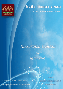 Manual for PGT English In Service Course 2014-15