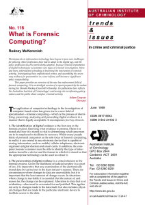 What is Forensic Computing? - Information Systems and Internet