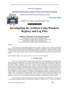 Investigating the Artifacts Using Windows Registry and Log Files