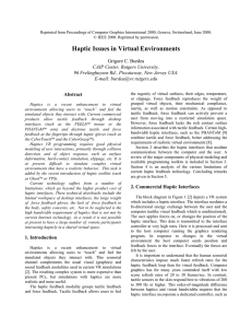 Haptic Issues in Virtual Environments