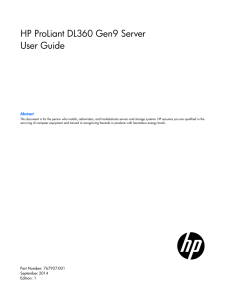 HP ProLiant DL360 Gen9 Server User Guide