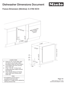 Product And Cut-out Dimensions Dishwasher Dimensions