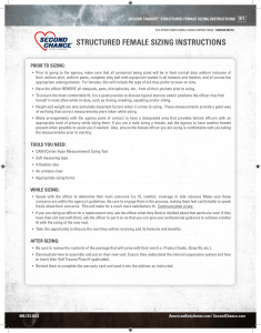 structured female sizing instructions