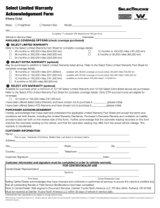 Select Limited Warranty Form 2