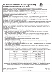 ETL Commercial Grade Light String Instructions