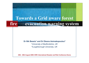 Towards a Grid aware forest fire evacuation warning system