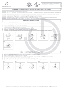 COMMERCIAL DOWNLIGHT INSTALLATION GUIDE – WARNING