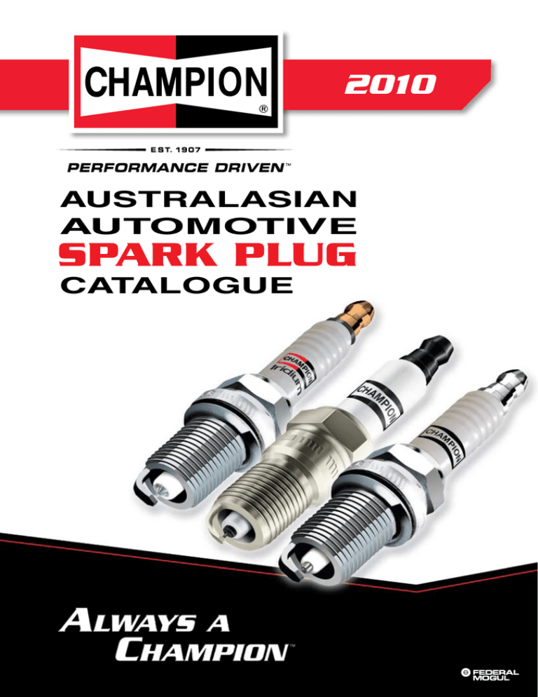 jeg læser en bog journalist kærlighed Champion Spark Plugs Catalogue