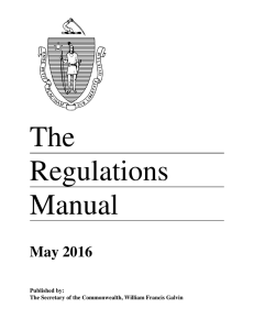 Regulations Manual - Secretary of the Commonwealth