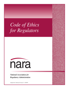 Code of Ethics for Regulators - National Association for Regulatory