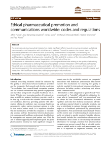 Ethical pharmaceutical promotion and communications worldwide
