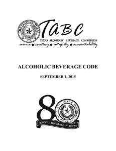 Alcoholic Beverage Code - Texas Alcoholic Beverage Commission