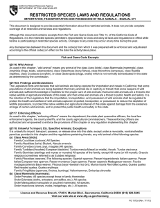 Restricted Species Laws and Regulations Manual 671