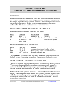 Laboratory Safety Fact Sheet Flammable and Combustible Liquid