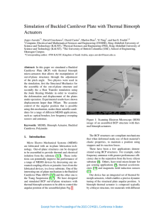 Simulation of Buckled Cantilever Plate with Thermal Bimorph