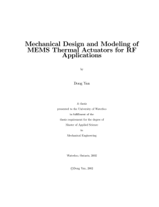 Mechanical Design and Modeling of MEMS Thermal