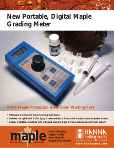 New Portable, Digital Maple Grading Meter