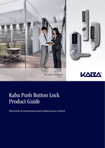 Kaba Push Button Lock Product Guide