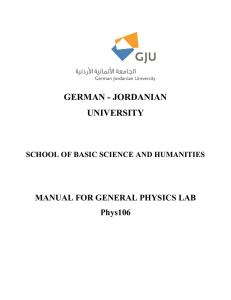 Experiment 1 - German Jordanian University