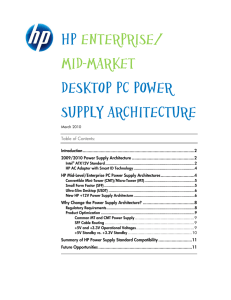 HP Enterprise/Mid-Market Desktop PC Power Supply Architecture