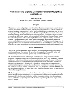 Commissioning Lighting Control Systems for Daylighting Applications
