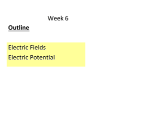 Outline Week 6 Electric Fields Electric Potential
