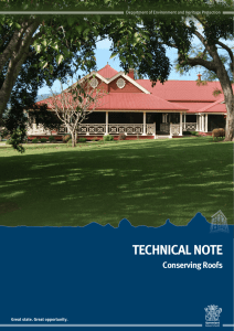 Technical Note - Roofs - Department of Environment and Heritage