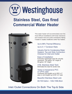 Stainless Steel, Gas fired Commercial Water Heater