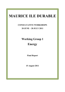 Maurice Ile Durable Working Group 1 – Energy (Demand and Supply)
