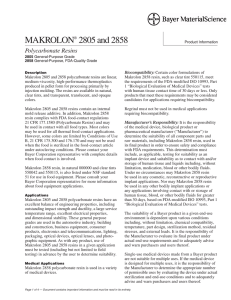 MAKROLON® 2805 and 2858