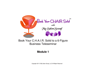 Book Your CHAIR Solid to a 6-Figure Business Teleseminar Module 1