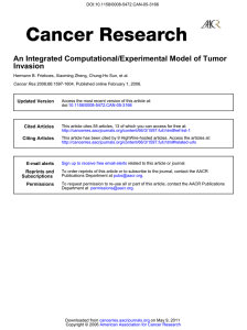 Invasion An Integrated Computational/Experimental Model of Tumor
