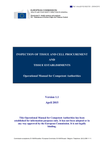 INSPECTION OF TISSUE AND CELL PROCUREMENT