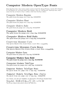 Computer Modern OpenType Fonts