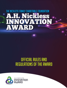 A.H. Nickless Innovation Award Official Rules and Regulations