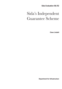 Sida`s Independent Guarantee Scheme