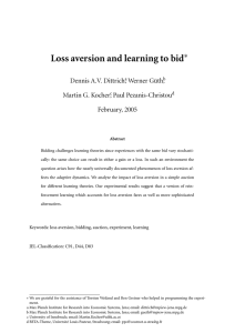 Loss aversion and learning to bid