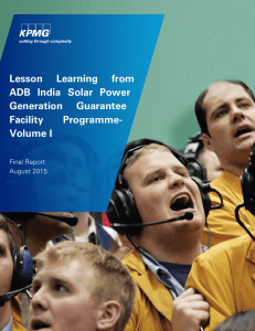 Lesson Learning from ADB India Solar Power Generation