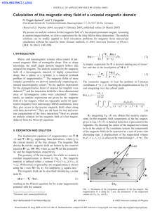 Calculation of the magnetic stray field of a uniaxial magnetic domain
